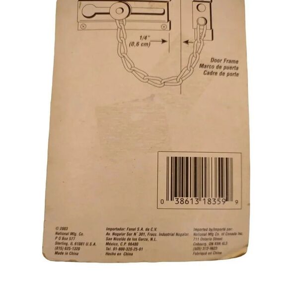 National Hardware Door Chain Brass N183-590 V807 - Picture 8 of 11